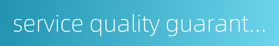 service quality guarantee的同义词