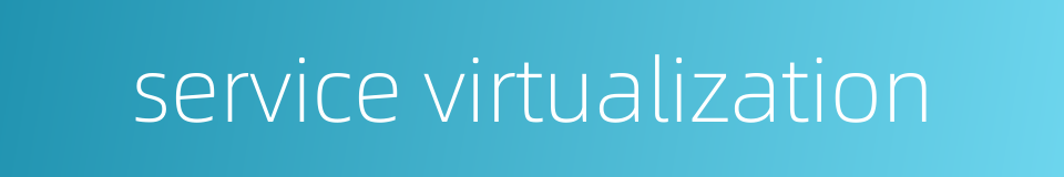 service virtualization的同义词