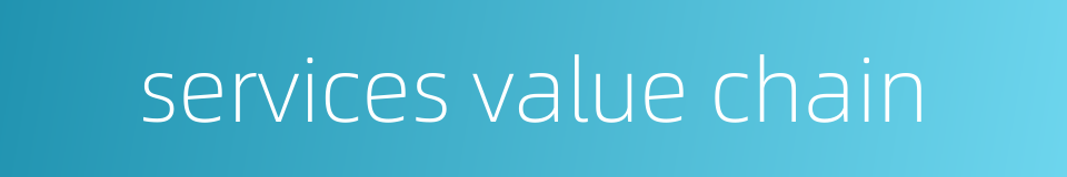 services value chain的同义词