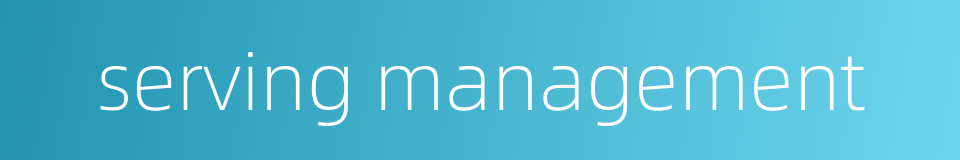 serving management的同义词