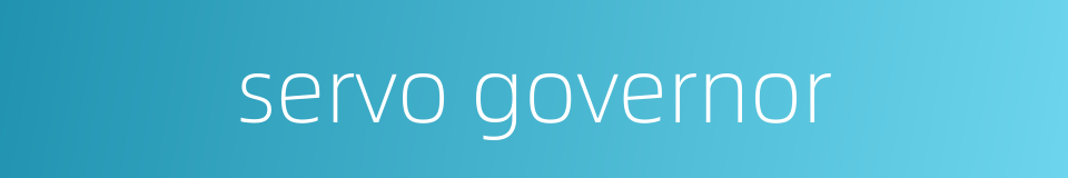 servo governor的同义词