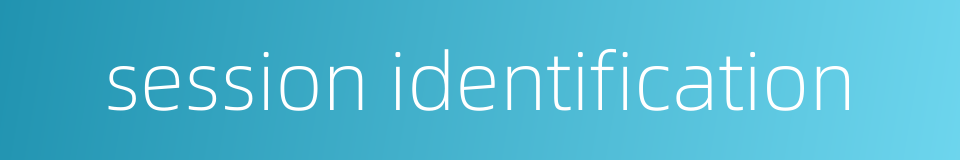 session identification的同义词