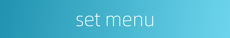 set menu的同义词