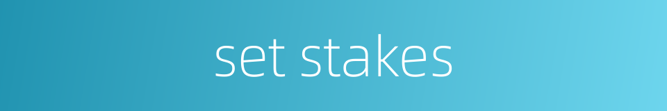 set stakes的同义词