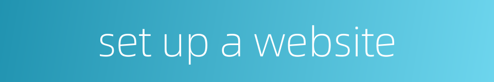 set up a website的同义词