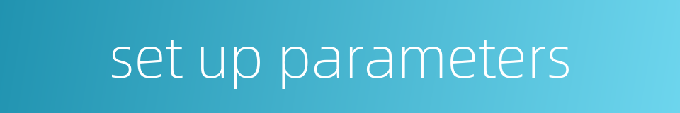 set up parameters的同义词