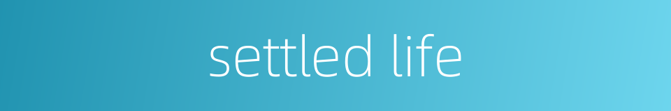 settled life的同义词
