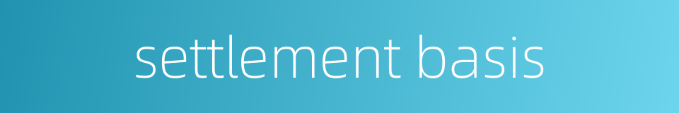 settlement basis的同义词