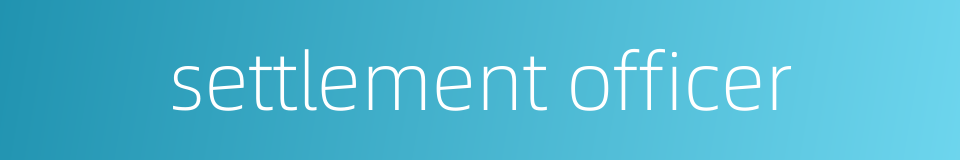 settlement officer的同义词