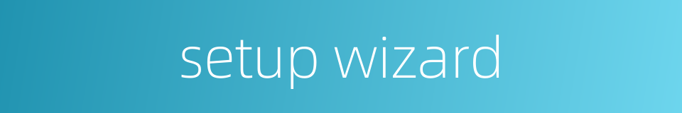 setup wizard的同义词