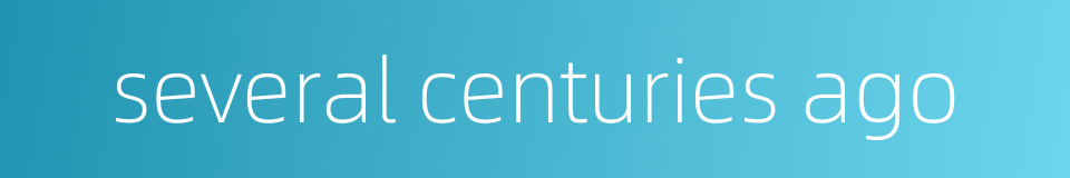 several centuries ago的同义词