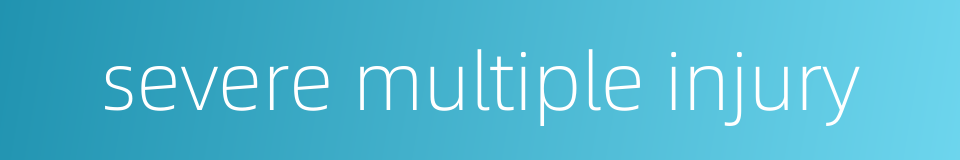 severe multiple injury的同义词