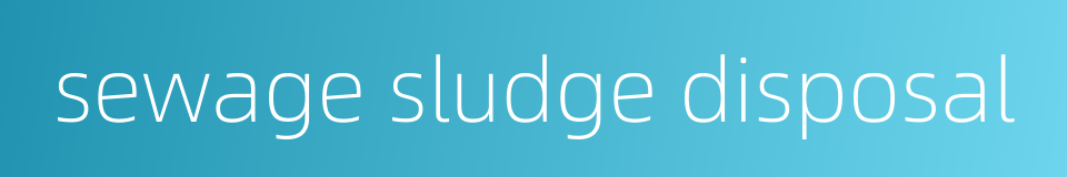 sewage sludge disposal的同义词