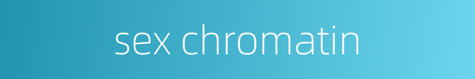 sex chromatin的同义词