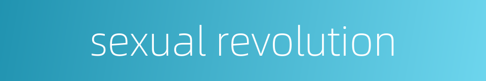 sexual revolution的同义词