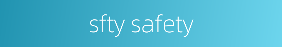 sfty safety的同义词