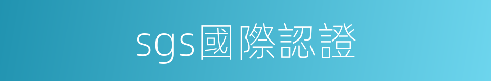 sgs國際認證的同義詞