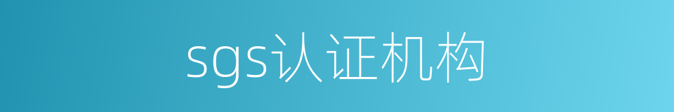sgs认证机构的同义词