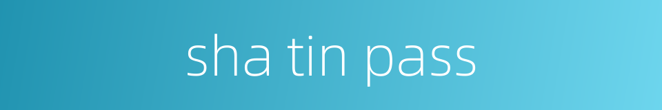 sha tin pass的同义词