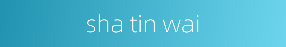 sha tin wai的同义词