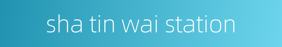 sha tin wai station的同义词