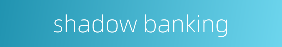 shadow banking的同义词