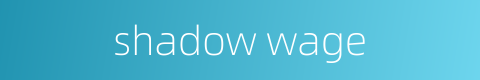 shadow wage的同义词