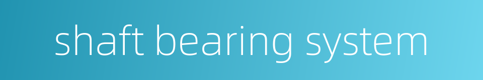 shaft bearing system的同义词