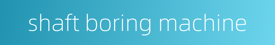 shaft boring machine的同义词
