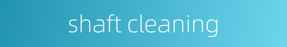 shaft cleaning的同义词