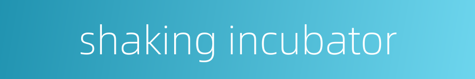 shaking incubator的同义词