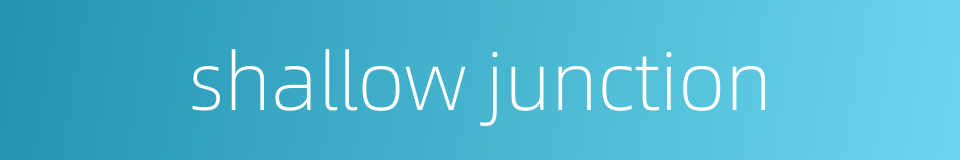 shallow junction的同义词