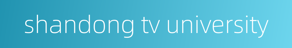 shandong tv university的同义词