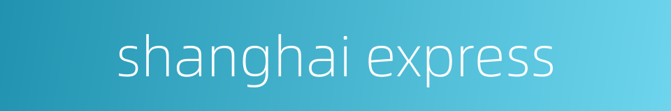 shanghai express的同义词
