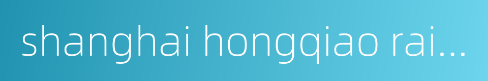 shanghai hongqiao railway station的同义词