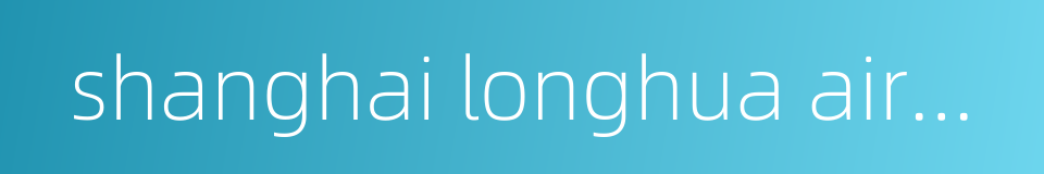 shanghai longhua airport的同义词