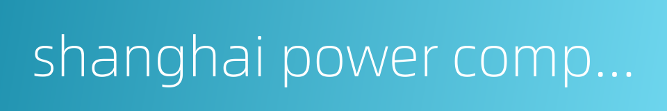 shanghai power company的同义词