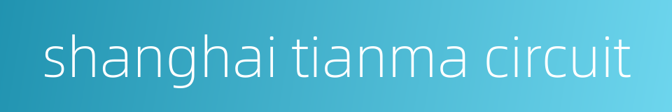 shanghai tianma circuit的同义词