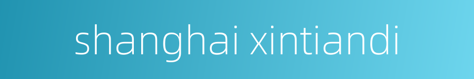 shanghai xintiandi的同义词