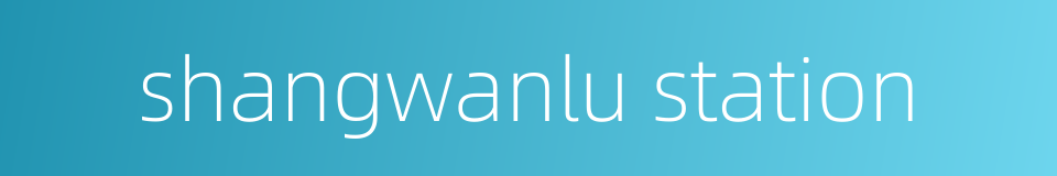 shangwanlu station的同义词
