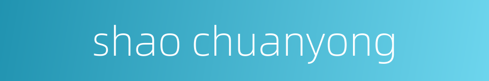 shao chuanyong的同义词