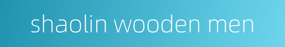 shaolin wooden men的同义词