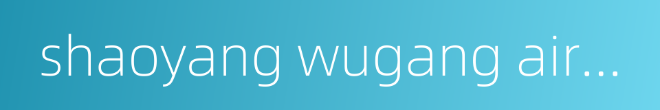 shaoyang wugang airport的同义词
