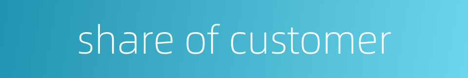 share of customer的同义词