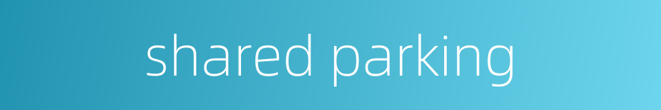 shared parking的同义词
