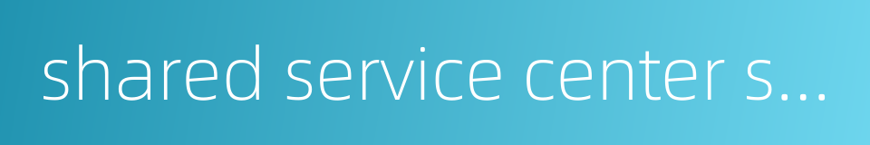 shared service center ssc的同义词
