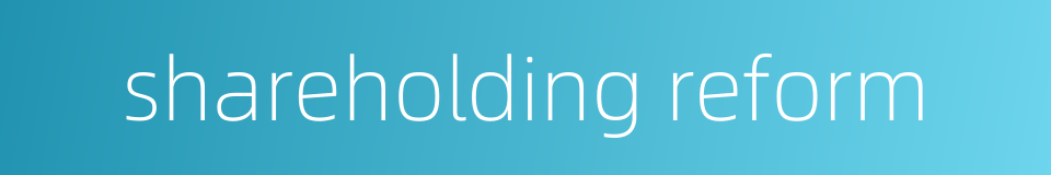 shareholding reform的同义词