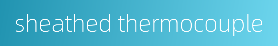 sheathed thermocouple的同义词