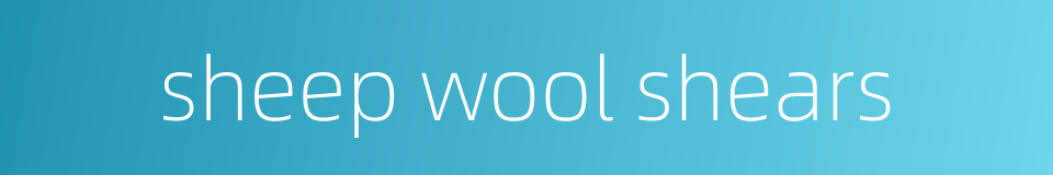 sheep wool shears的同义词