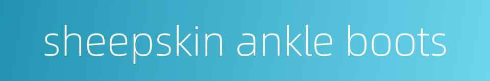 sheepskin ankle boots的同义词